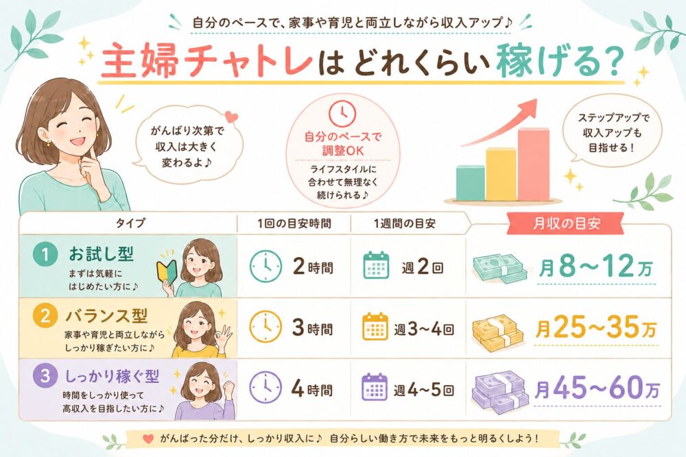 主婦チャトレはどのくらい稼げる？