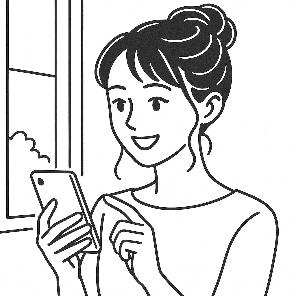 スマホを見る女性