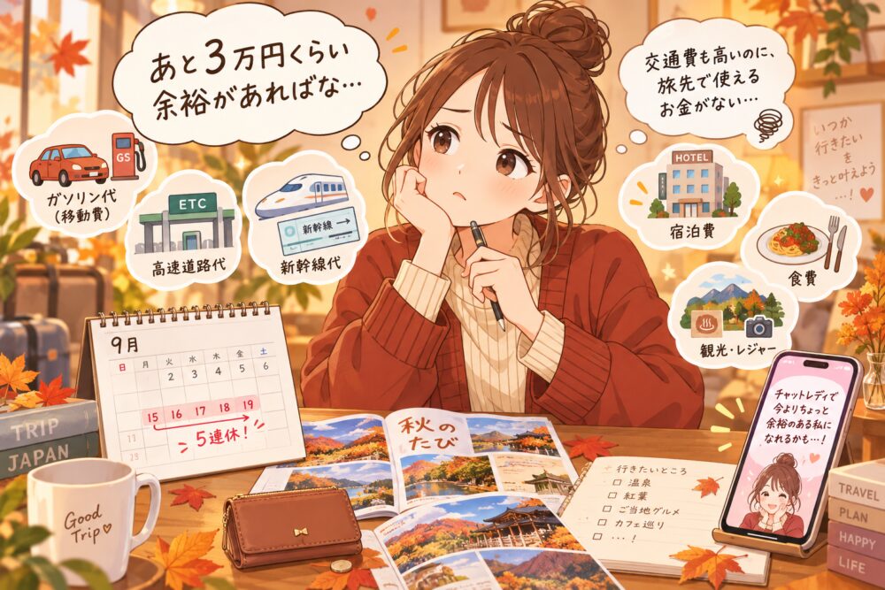 連休の予定に悩むチャットレディ