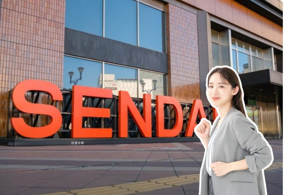 仙台駅前の女性