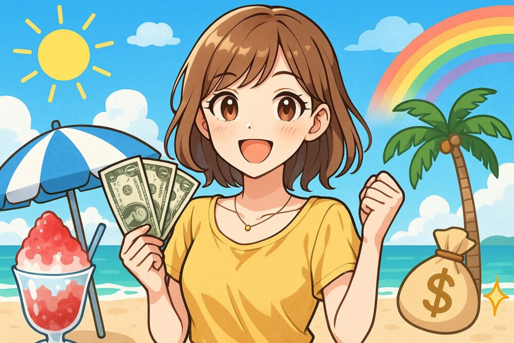 夏にお金を稼ぐ女性