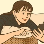 スマホを見る女性